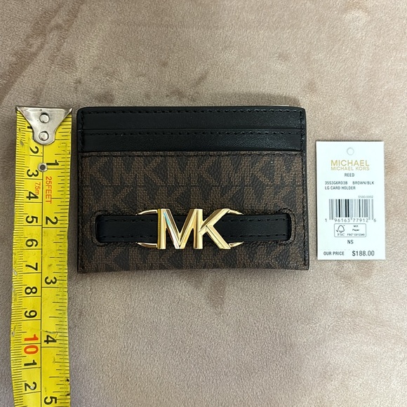 LG Card Holder Brown /Black-Michael Kors monogram card holder - Picture 3 of 5